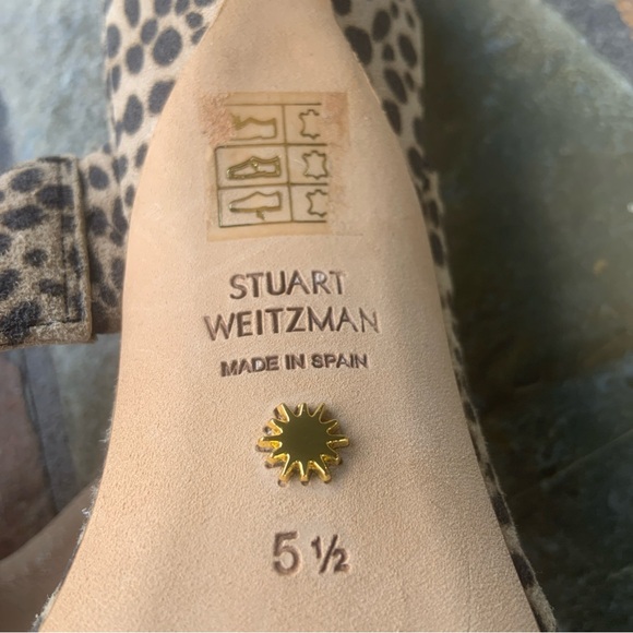 Stuart Weitzman Leopard Print Kitten Heel Sandals - Picture 7 of 14